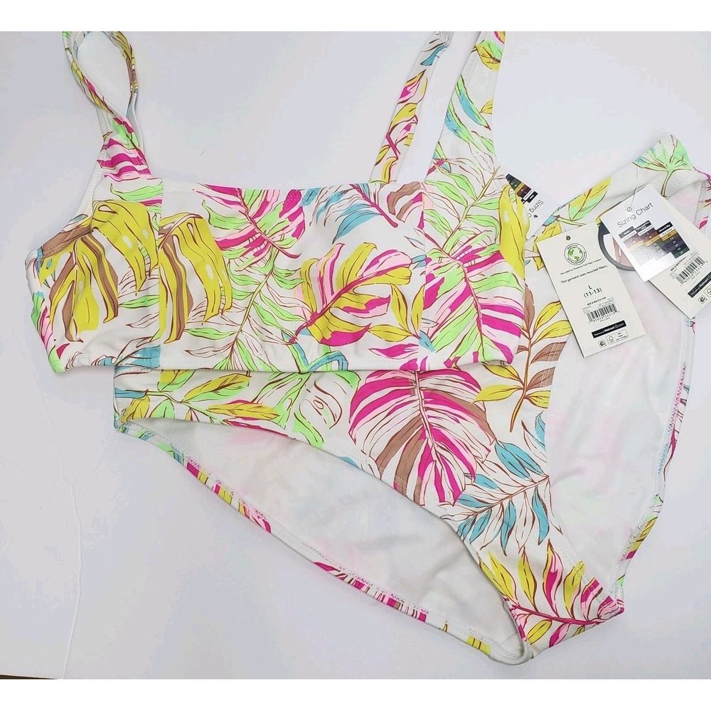 No Boundaries Bikini Set‎  Womens Large/XL Tropical Print NWT